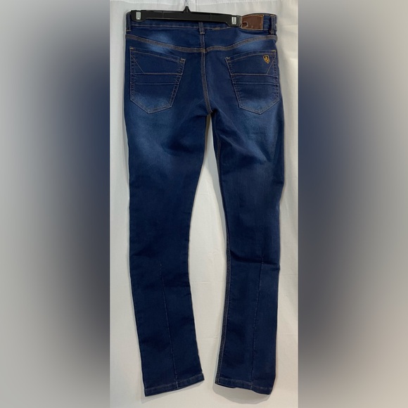 Fashion Jeans District Men's 34x30 Italian Skinny Navy Blue Denim Preppy Indie - Picture 7 of 11